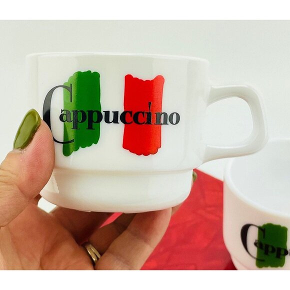 Vintage pair of cups, Maxwell House Cappuccino, French milk glass, Arcopal - Picture 2 of 8